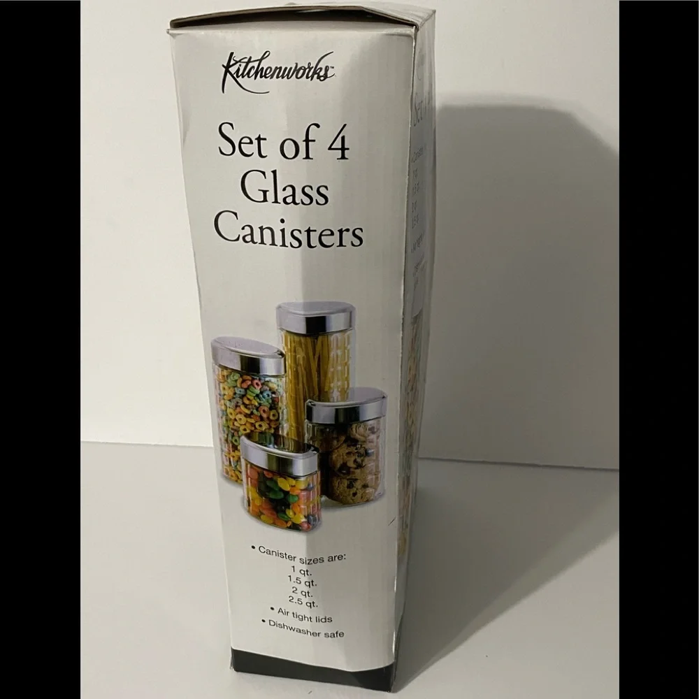 Kitchenworks Set of 4 Glass Containers